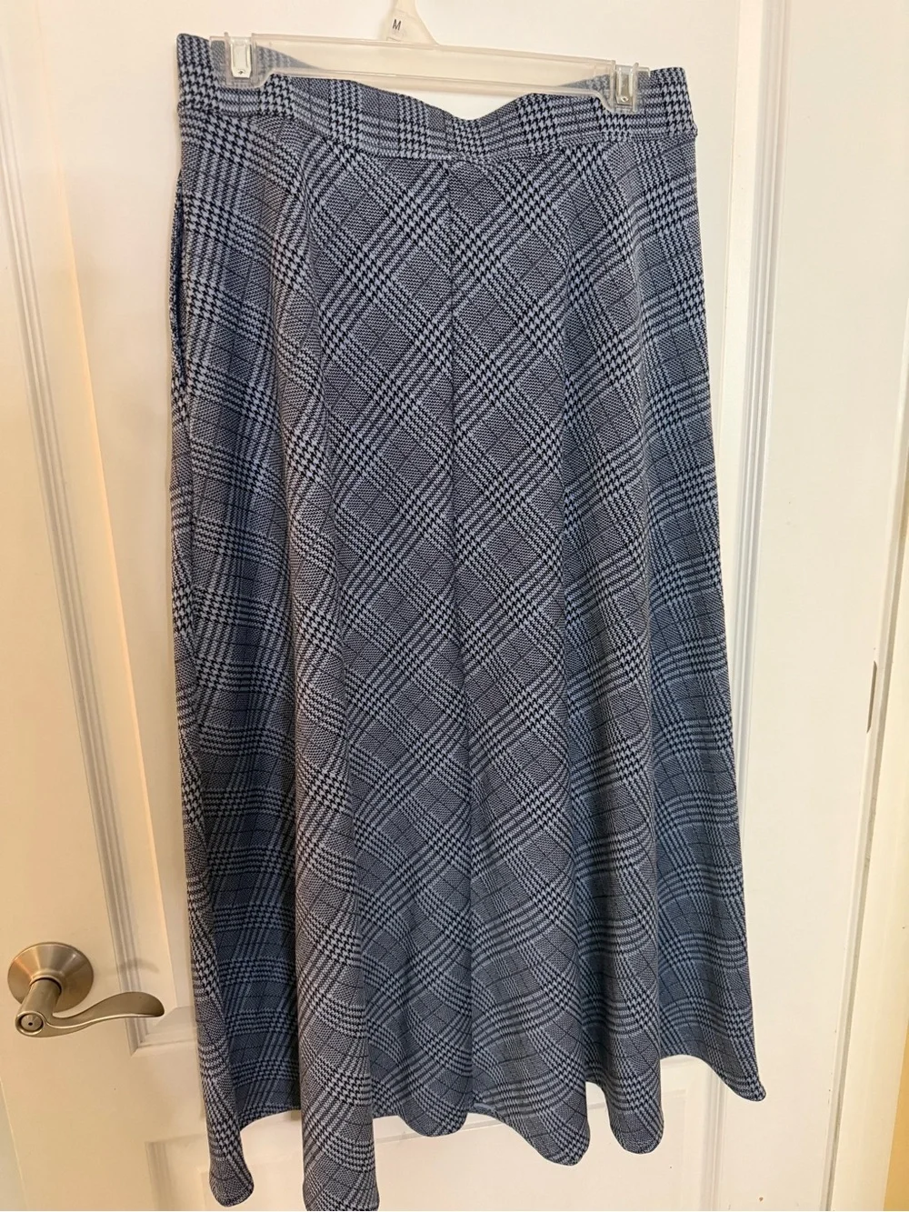 NWT HALARA Blue Plaid A-Line Midi Skirt - Picture 7 of 10